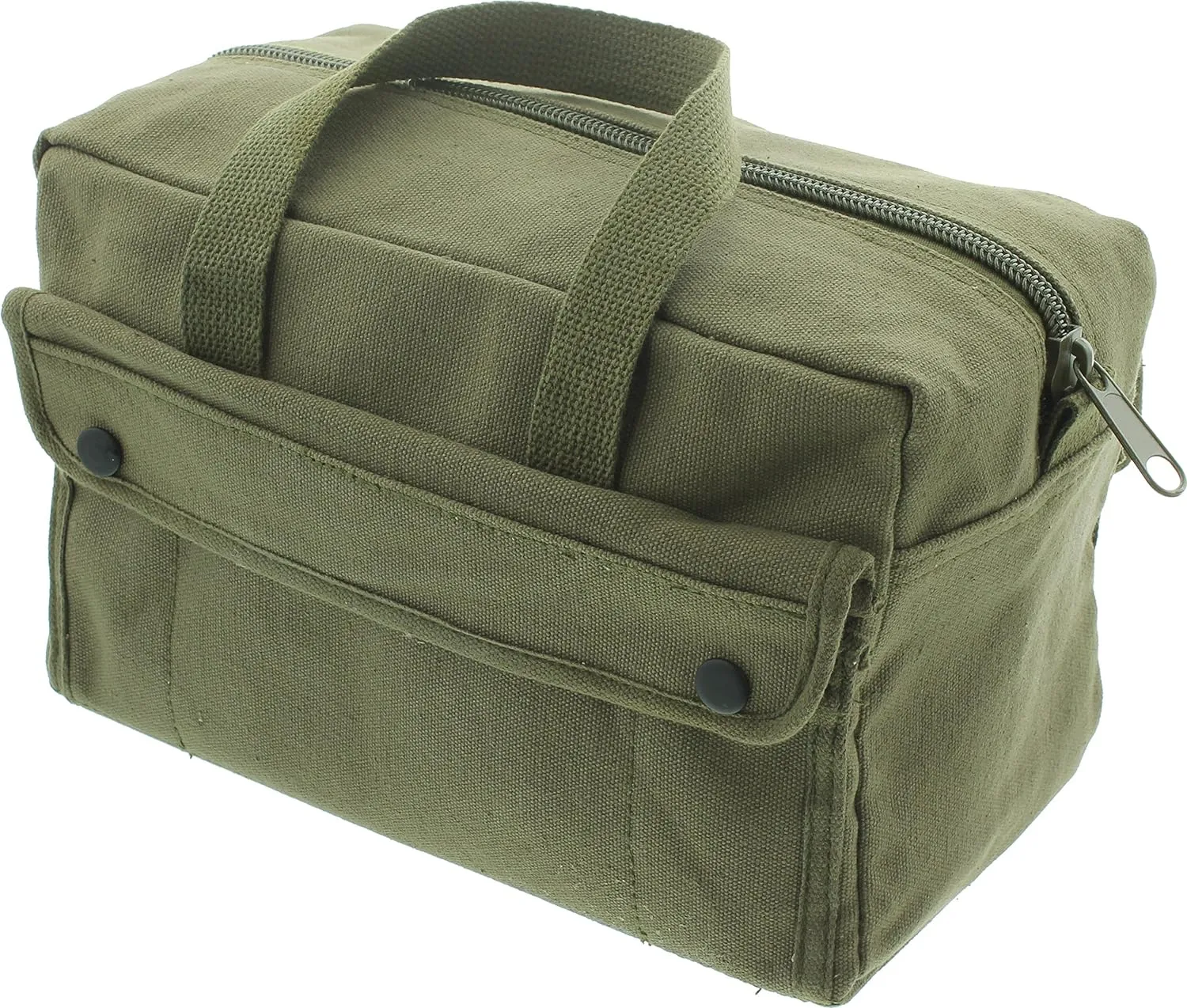 ARMYU Heavy Duty Small Tool Bag Tactical Cotton Canvas Mechanics Bag, 11" x 7" x 6", Olive