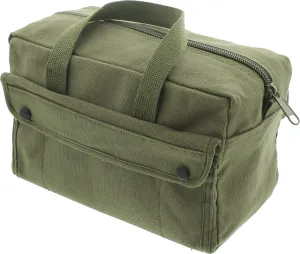 ARMYU Heavy Duty Small Tool Bag Tactical Cotton Canvas Mechanics Bag, 11" x 7" x 6", Olive