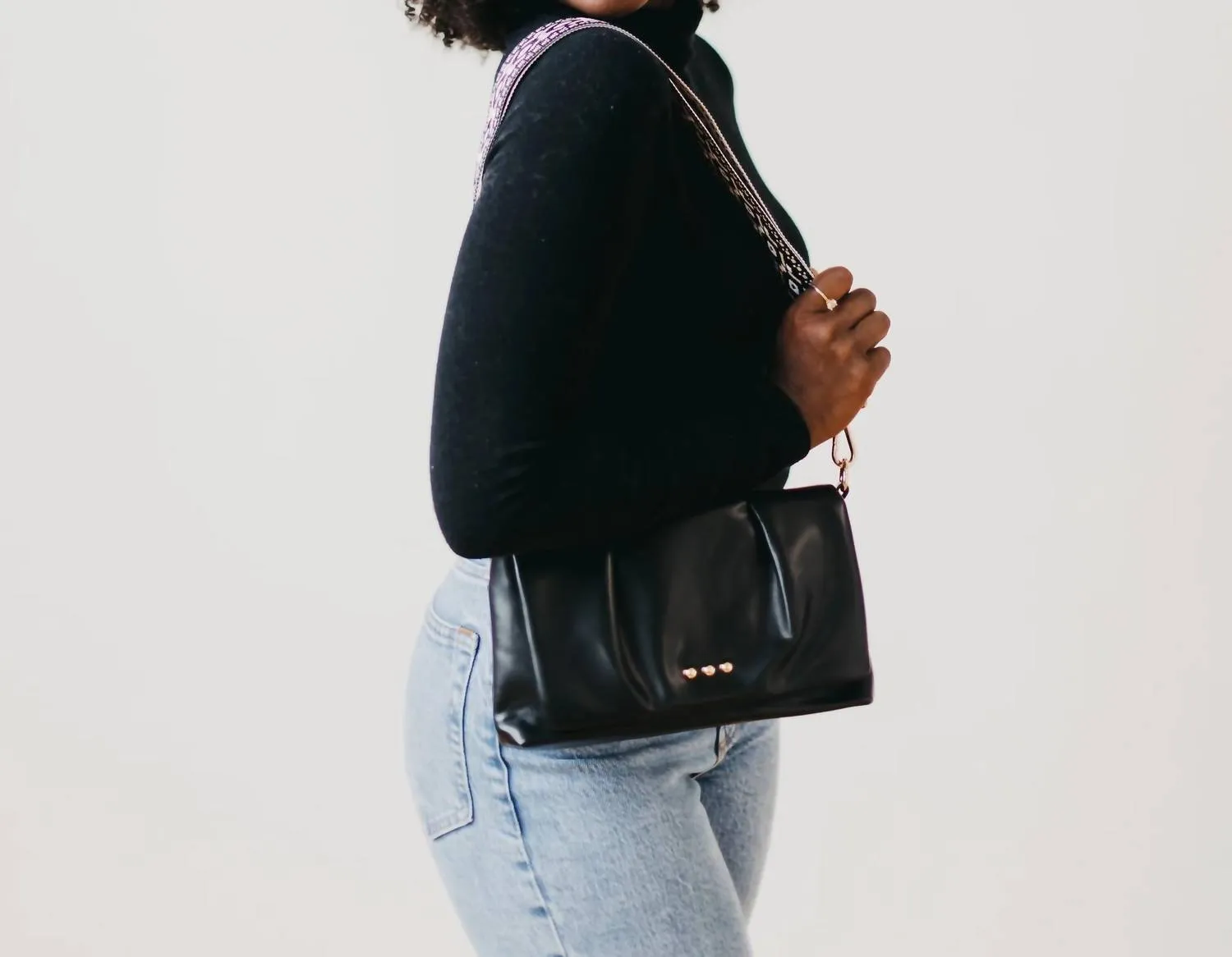 Aurora Crossbody Clutch Bag In Black