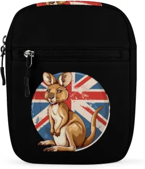 Australia British Flag Kangarooes Small Crossbody Bag Casual Belt Bag Sling Purse for Travel Hiking