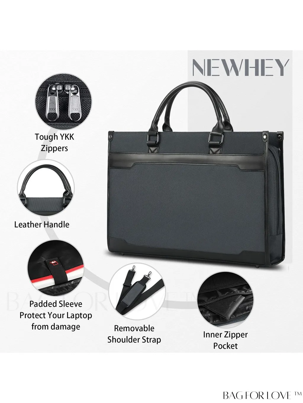 BagForLove - 15.6 Laptop Messenger Bag: Professional Business Briefcase for Men - Perfect for Office and Travel