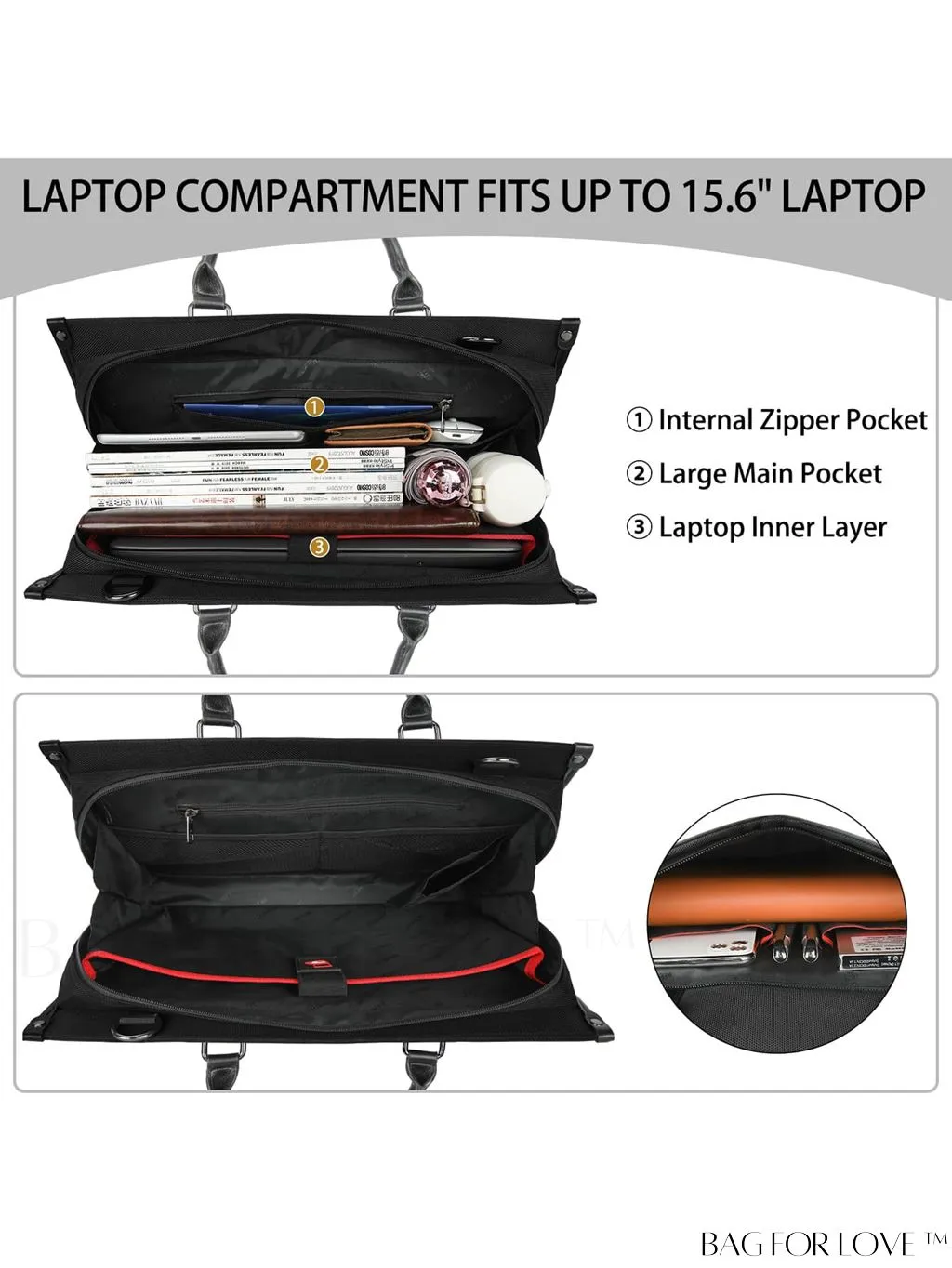 BagForLove - 15.6 Laptop Messenger Bag: Professional Business Briefcase for Men - Perfect for Office and Travel