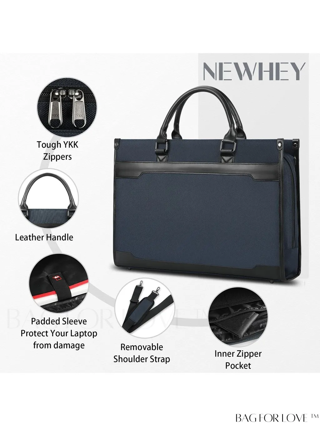 BagForLove - 15.6 Laptop Messenger Bag: Professional Business Briefcase for Men - Perfect for Office and Travel