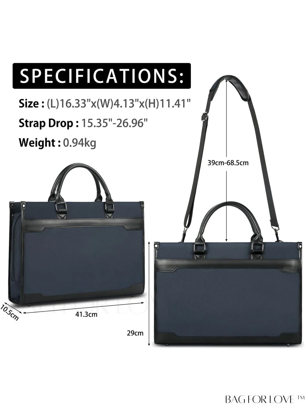 BagForLove - 15.6 Laptop Messenger Bag: Professional Business Briefcase for Men - Perfect for Office and Travel