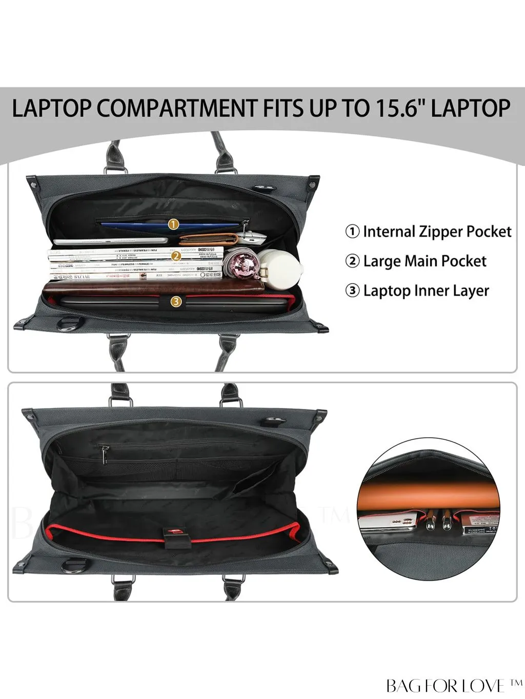 BagForLove - 15.6 Laptop Messenger Bag: Professional Business Briefcase for Men - Perfect for Office and Travel