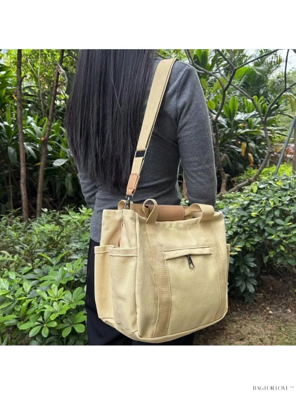 BagForLove - Chic Canvas Handbag with Shoulder Messenger Style and Storage