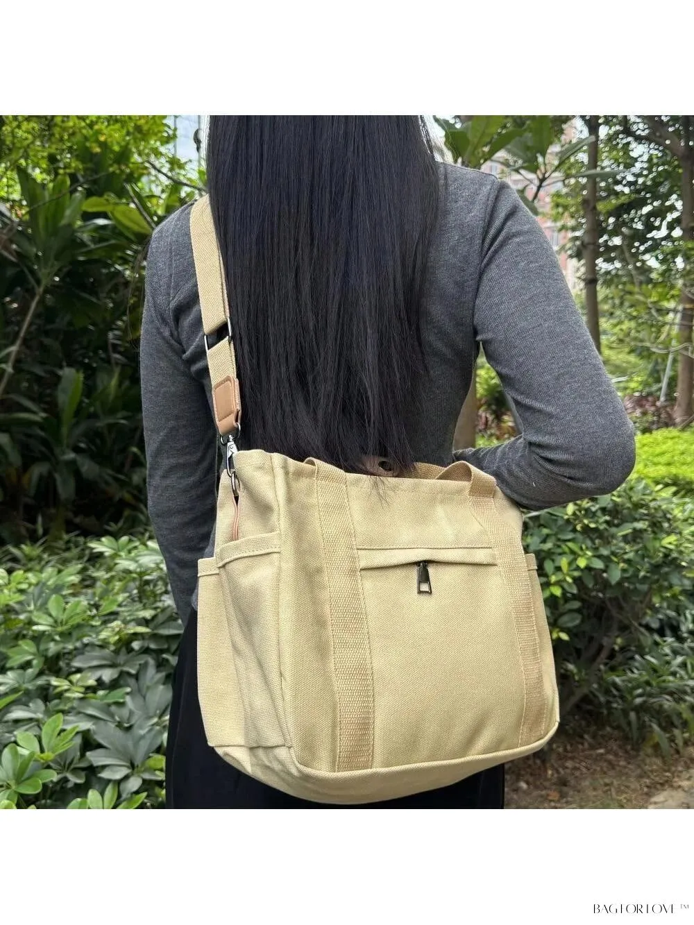 BagForLove - Chic Canvas Handbag with Shoulder Messenger Style and Storage