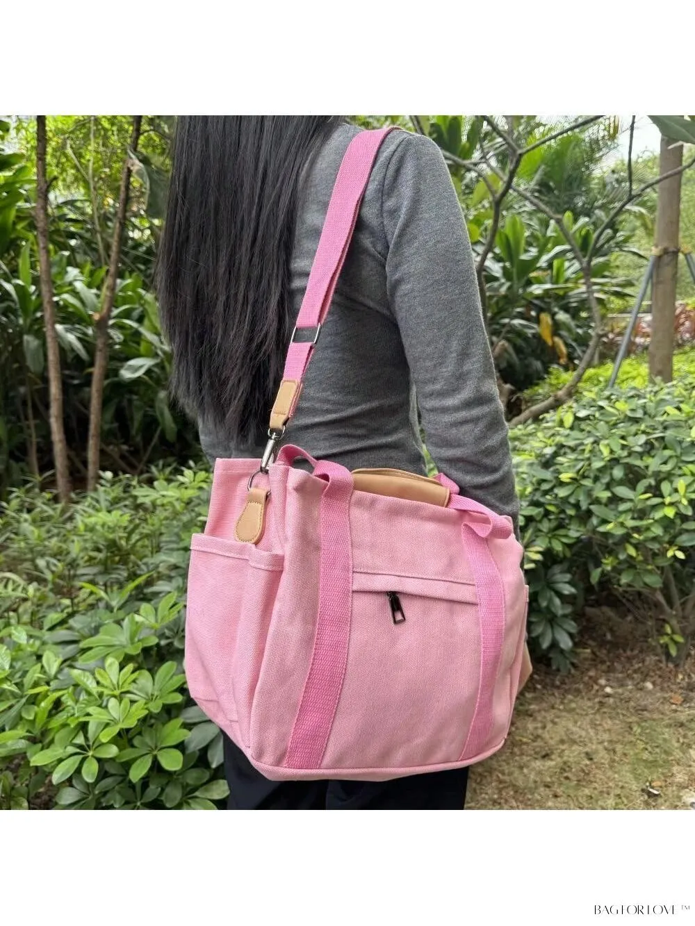 BagForLove - Chic Canvas Handbag with Shoulder Messenger Style and Storage