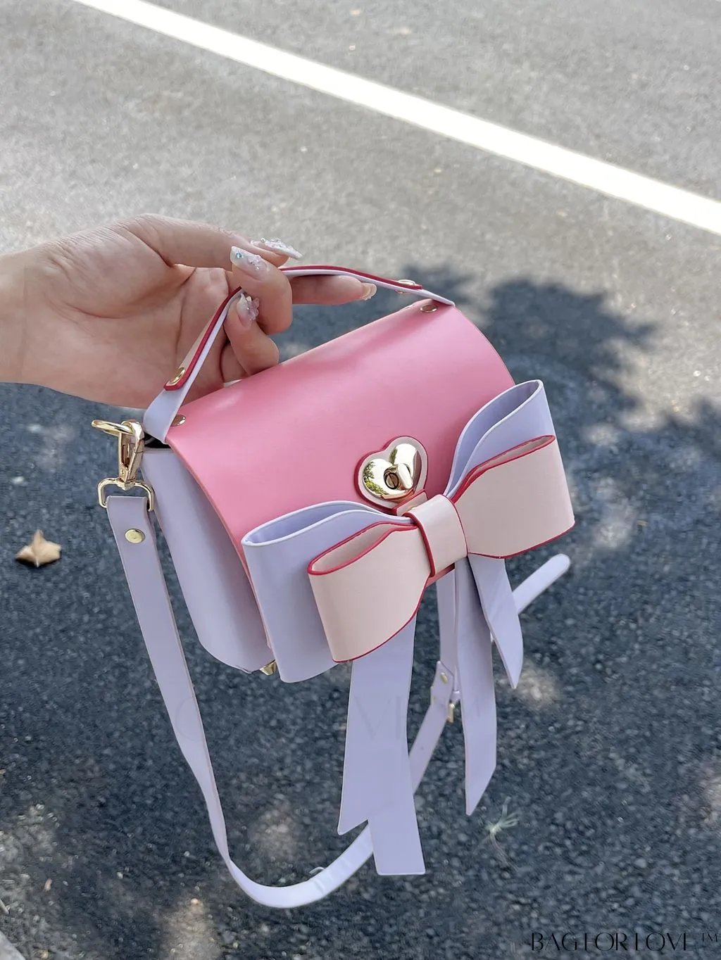 BagForLove - Chic Flap Handbag with Bowknot Decoration and Adjustable Strap