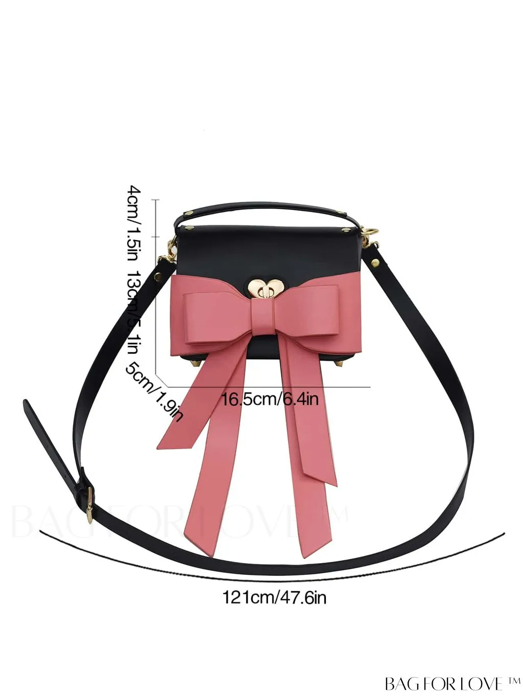 BagForLove - Chic Flap Handbag with Bowknot Decoration and Adjustable Strap