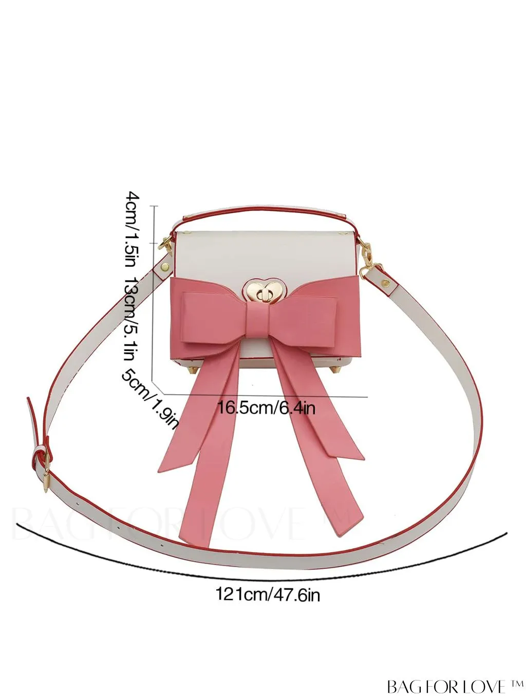 BagForLove - Chic Flap Handbag with Bowknot Decoration and Adjustable Strap