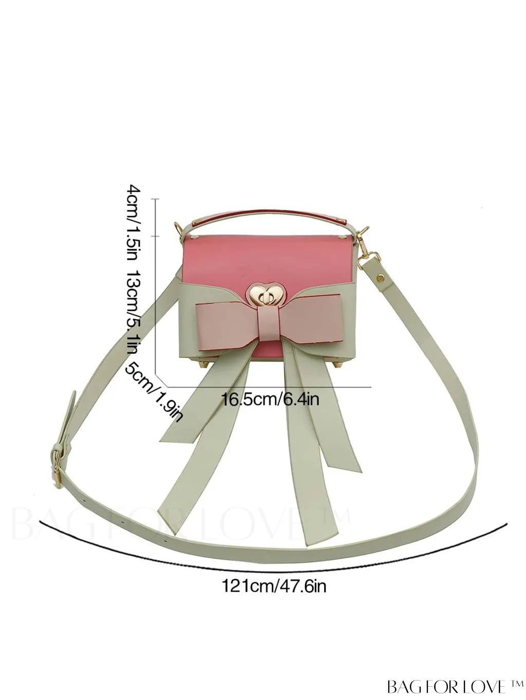BagForLove - Chic Flap Handbag with Bowknot Decoration and Adjustable Strap