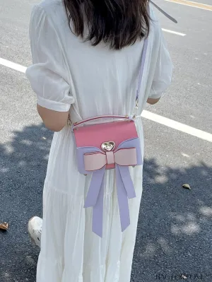 BagForLove - Chic Flap Handbag with Bowknot Decoration and Adjustable Strap