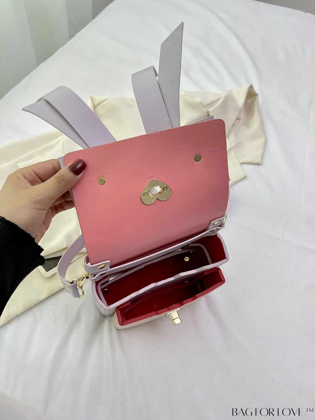 BagForLove - Chic Flap Handbag with Bowknot Decoration and Adjustable Strap