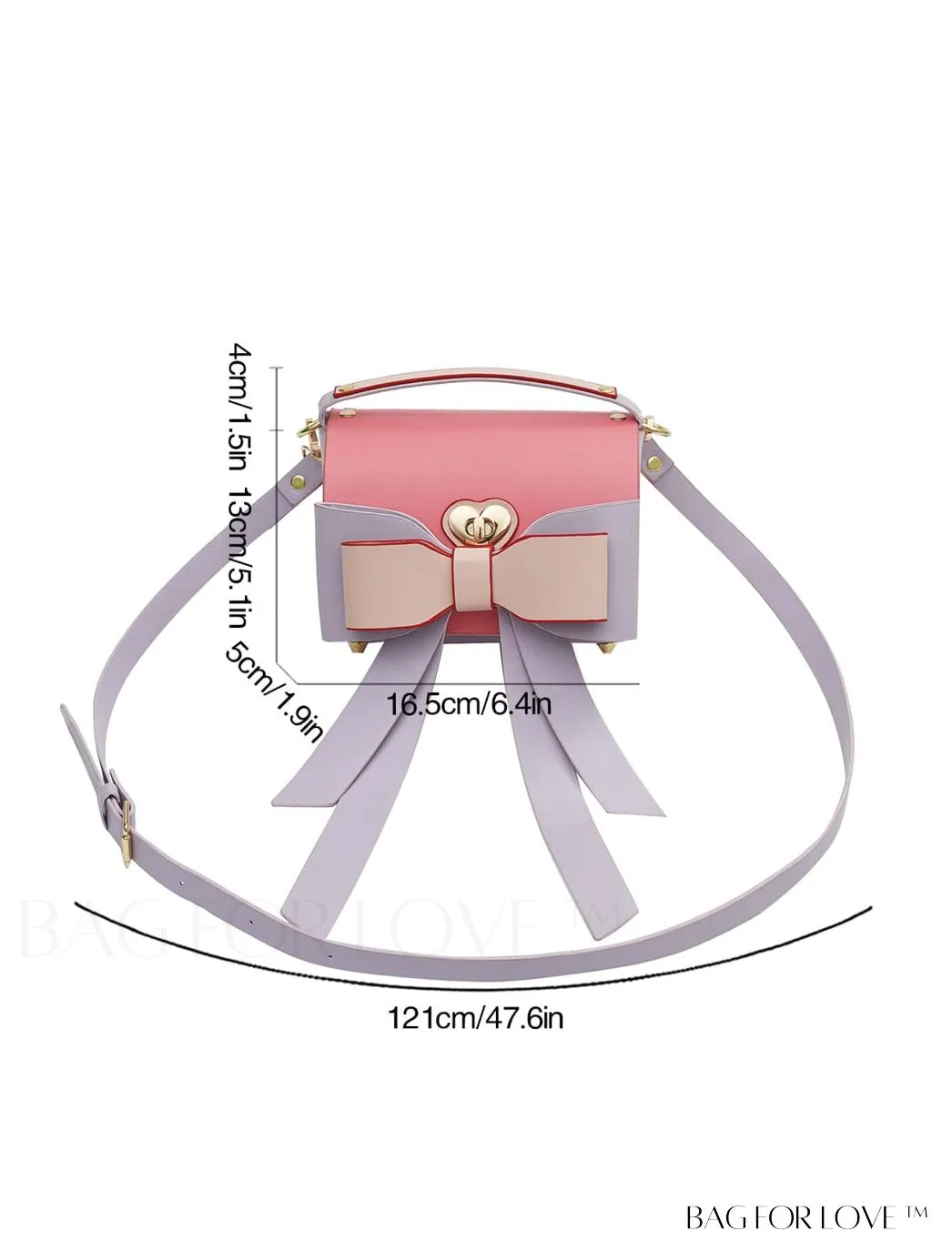 BagForLove - Chic Flap Handbag with Bowknot Decoration and Adjustable Strap