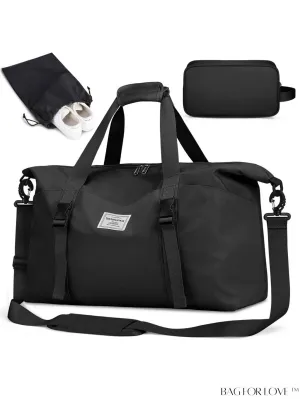 BagForLove - Waterproof Travel Duffel Bag with Wet Pocket and Toiletry Bag - 30L/40L