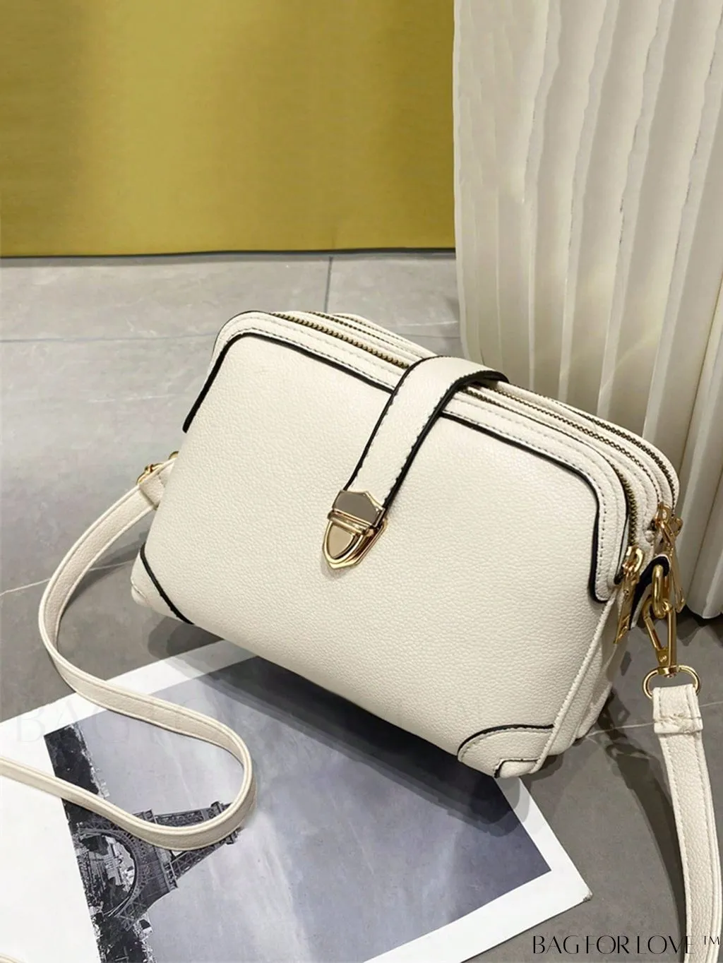 BagForLove - Womens 3-Layer Small Satchel: Fashionable Crossbody Bag with Removable Strap - Ideal Mothers Day Gift