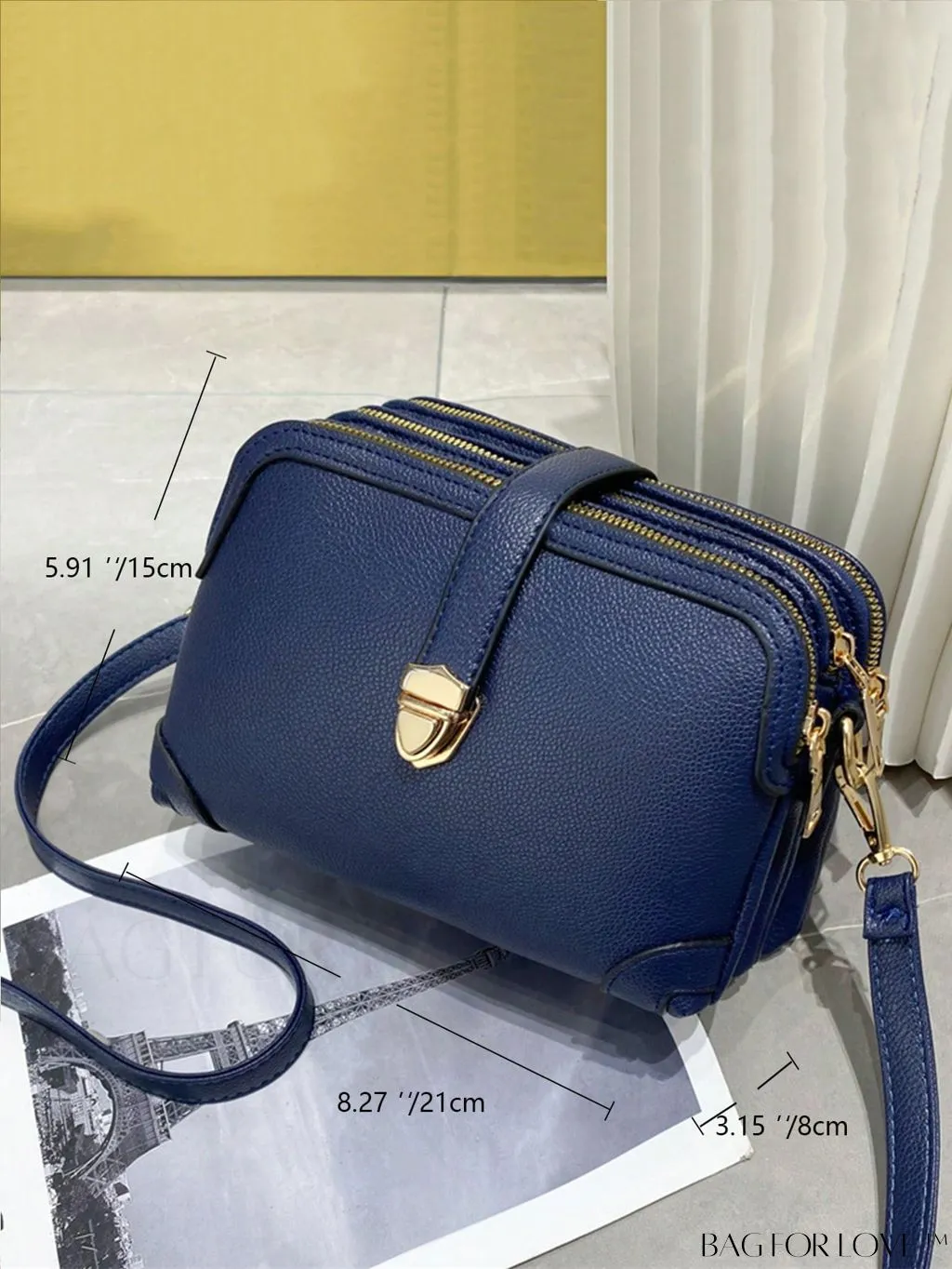 BagForLove - Womens 3-Layer Small Satchel: Fashionable Crossbody Bag with Removable Strap - Ideal Mothers Day Gift