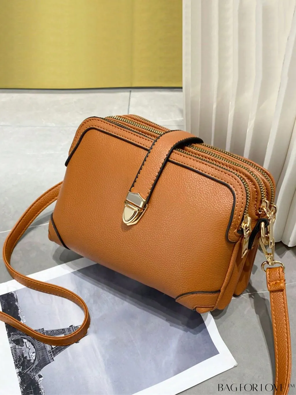BagForLove - Womens 3-Layer Small Satchel: Fashionable Crossbody Bag with Removable Strap - Ideal Mothers Day Gift