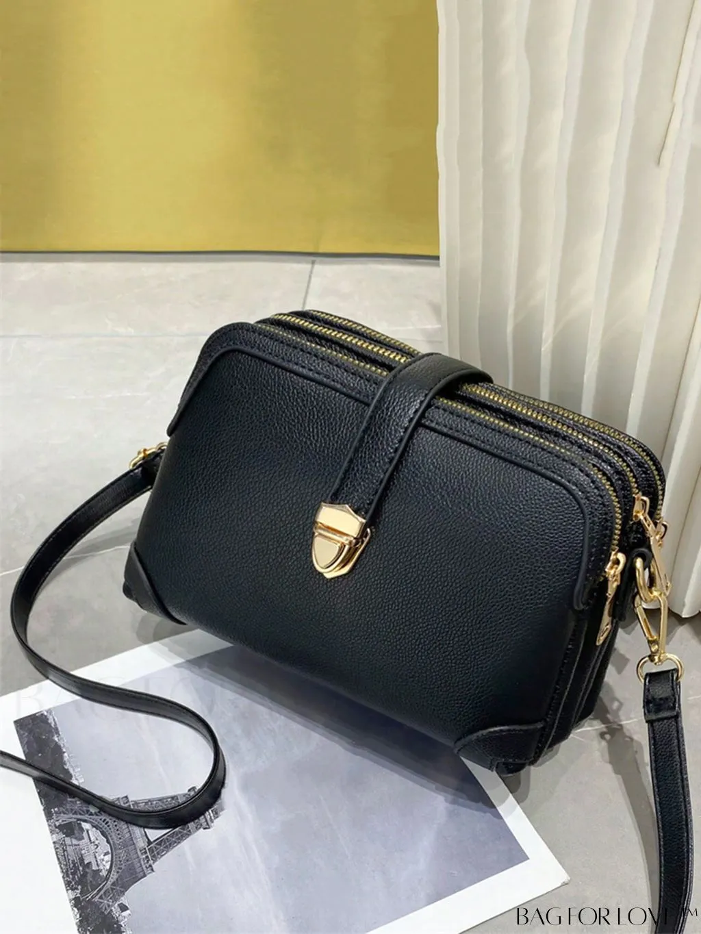 BagForLove - Womens 3-Layer Small Satchel: Fashionable Crossbody Bag with Removable Strap - Ideal Mothers Day Gift
