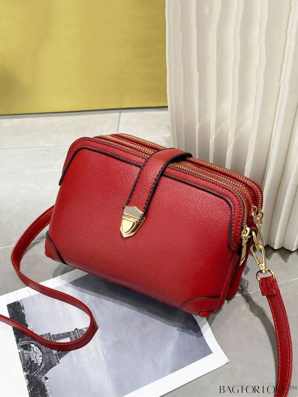 BagForLove - Womens 3-Layer Small Satchel: Fashionable Crossbody Bag with Removable Strap - Ideal Mothers Day Gift