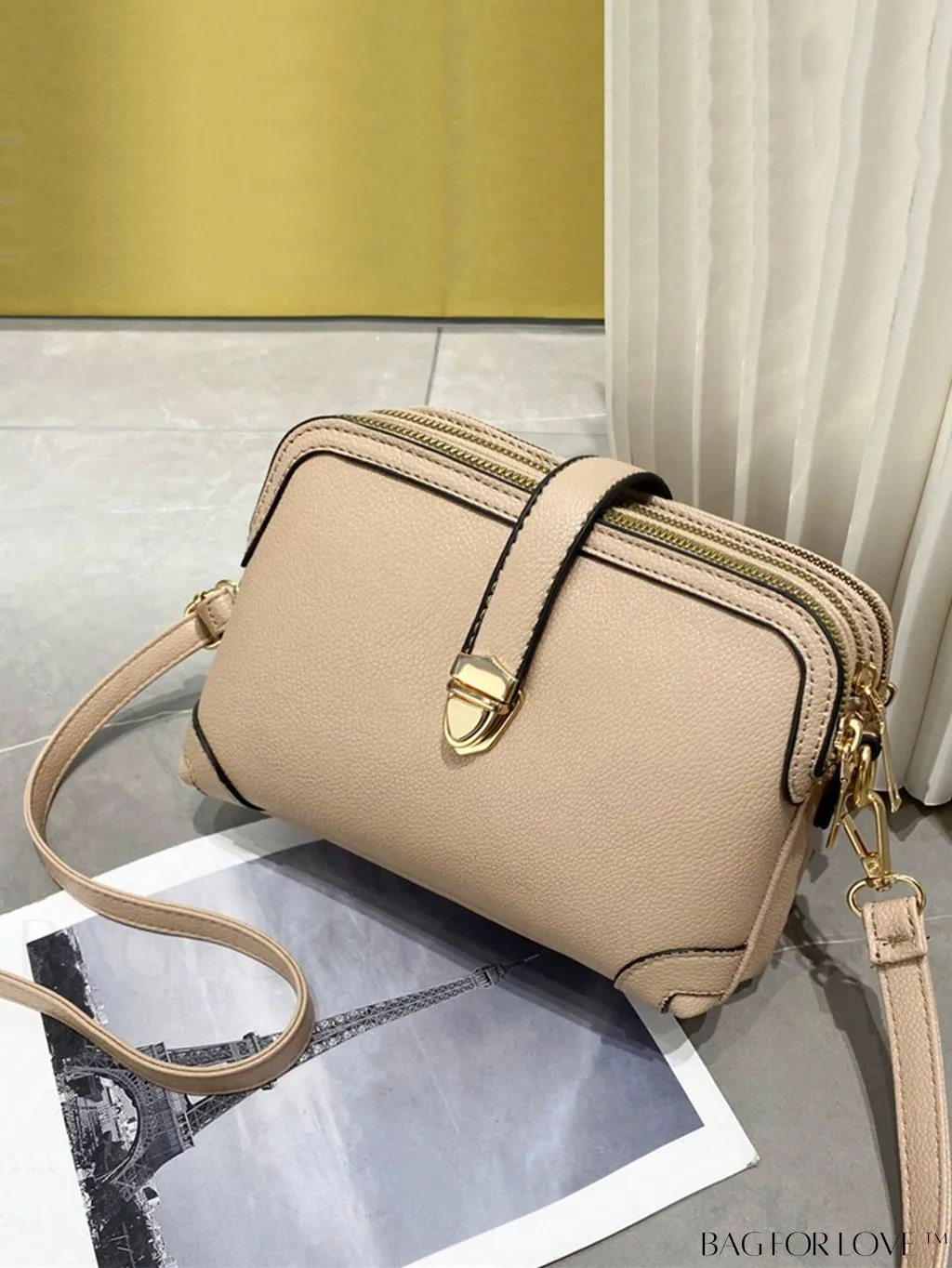 BagForLove - Womens 3-Layer Small Satchel: Fashionable Crossbody Bag with Removable Strap - Ideal Mothers Day Gift