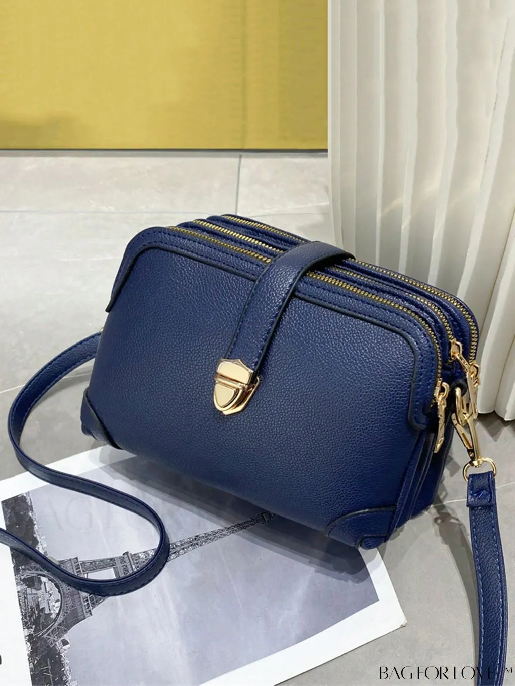 BagForLove - Womens 3-Layer Small Satchel: Fashionable Crossbody Bag with Removable Strap - Ideal Mothers Day Gift