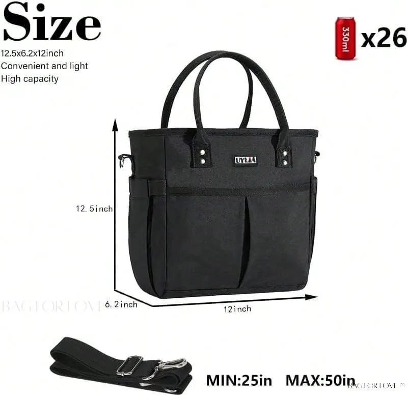 BagForLove - X-Large Purple Lunch Tote with Adjustable Strap