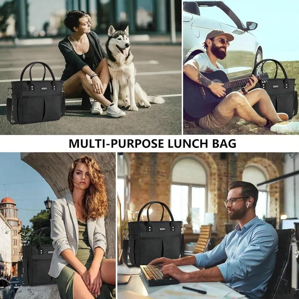 BagForLove - X-Large Purple Lunch Tote with Adjustable Strap
