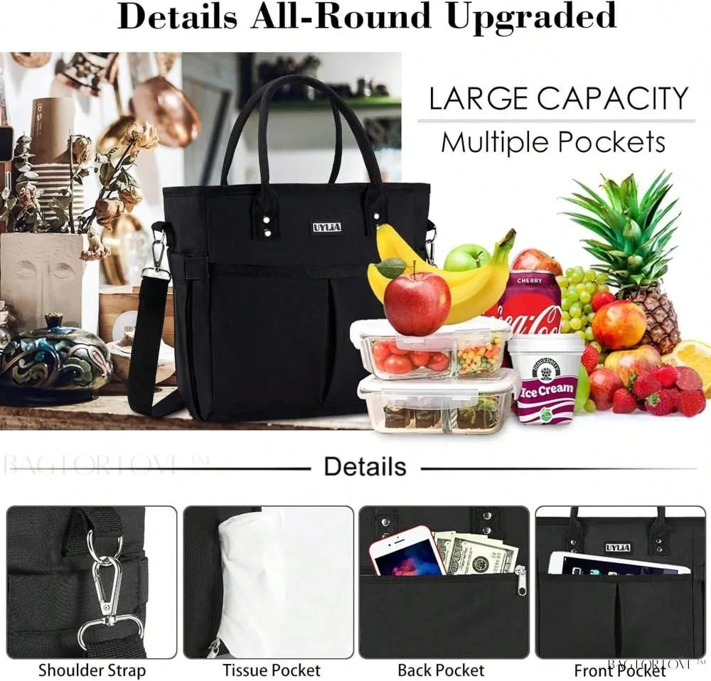 BagForLove - X-Large Purple Lunch Tote with Adjustable Strap