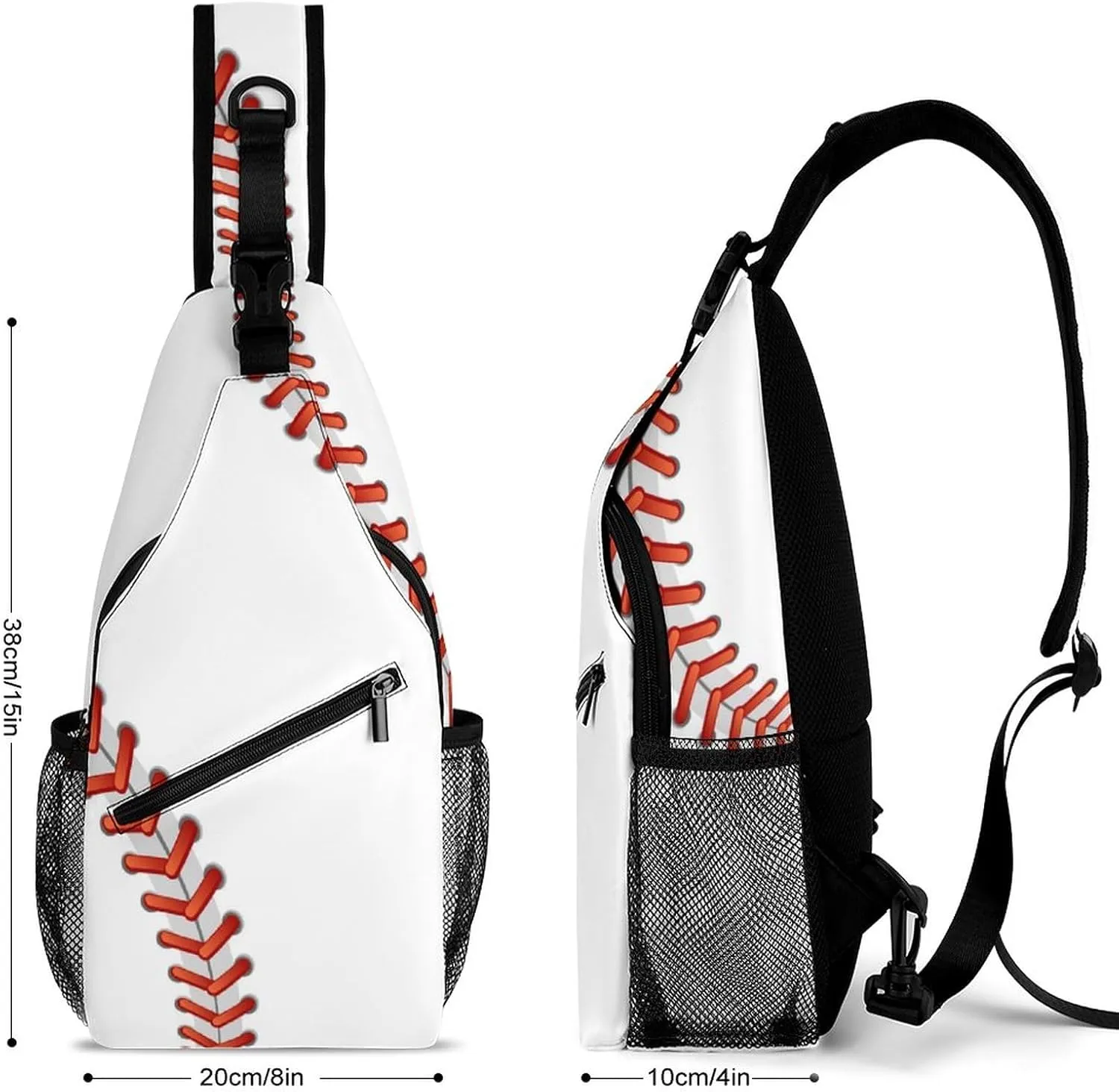 Baseball Background Sling Bag for Women Men Stitching Crossbody Sling Backpack with Anti Theft,Multipurpose Chest Bag for Travel,Hiking,Cycling,Camping