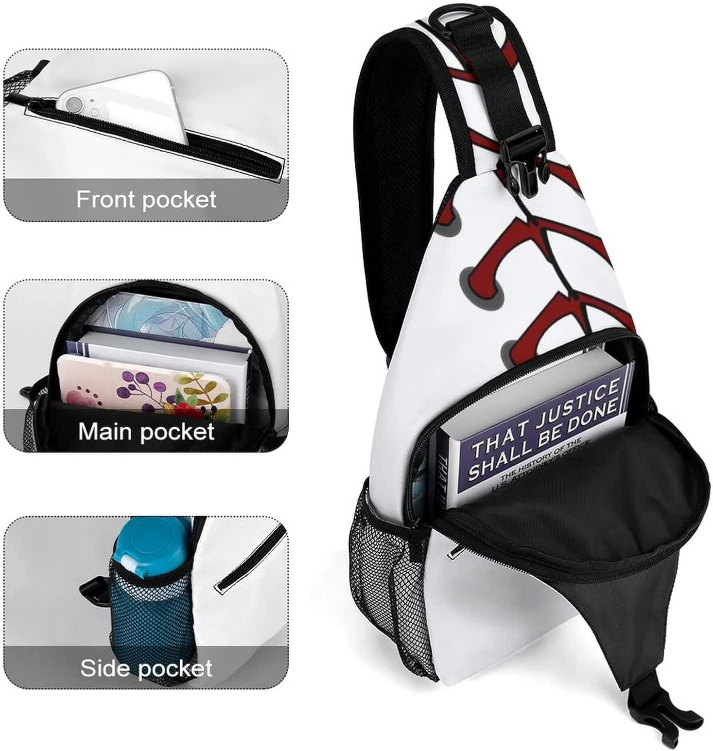 Baseball Laces Or Softball Sling Bag Crossbody Shoulder Backpack Adjustable Lightweight Travel Hiking Casual Daypack for Men Women