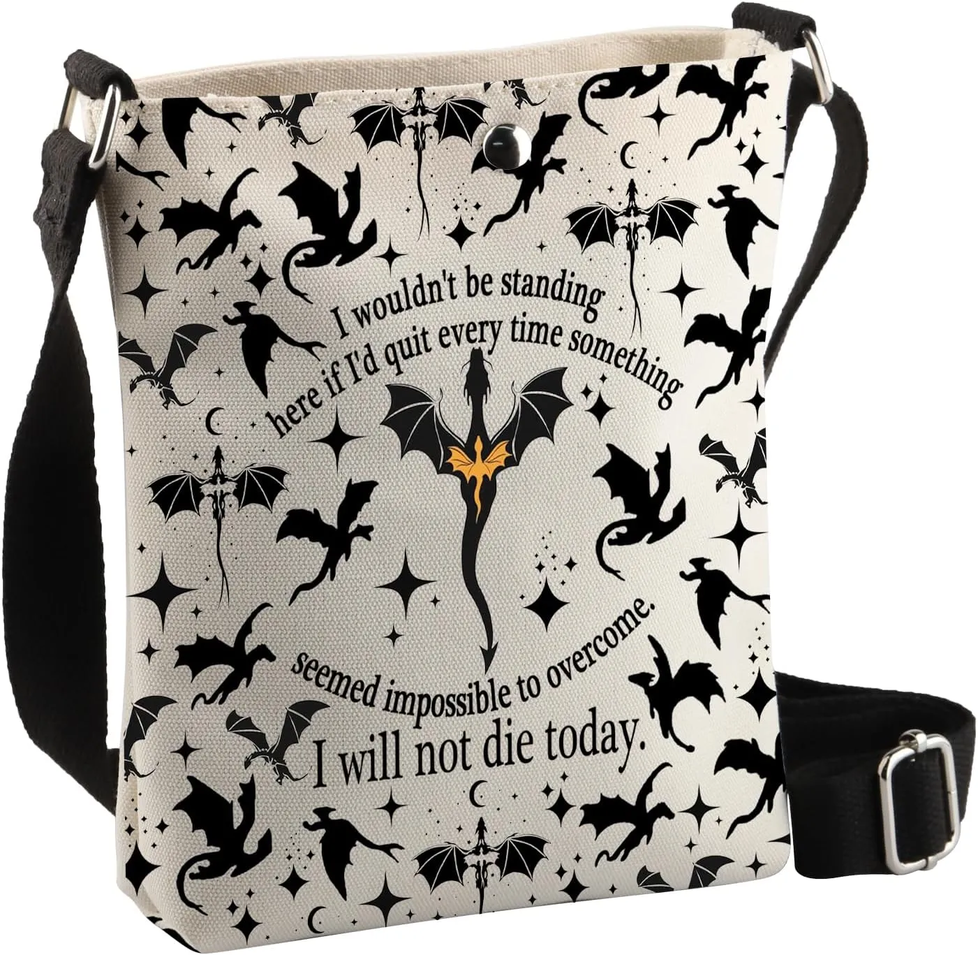 BDPWSS 4th Wing Crossbody Bag War College Gift I Will Not Die Today Dragon Rider 4th Wing Fantasy Reader Gift