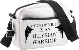 BDPWSS Bat Boys Gift SJM Fan Gift My Other Ride Is An Illy Warrior Night Court Crossbody Bag Vampire Bat Gift Book Lover Gift