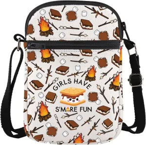 BDPWSS Camping Crossbody Bag Camping Lover Gift Scout Gift Girls Have S'more Fun Happy Camper Gift Outdoor Lover Gift