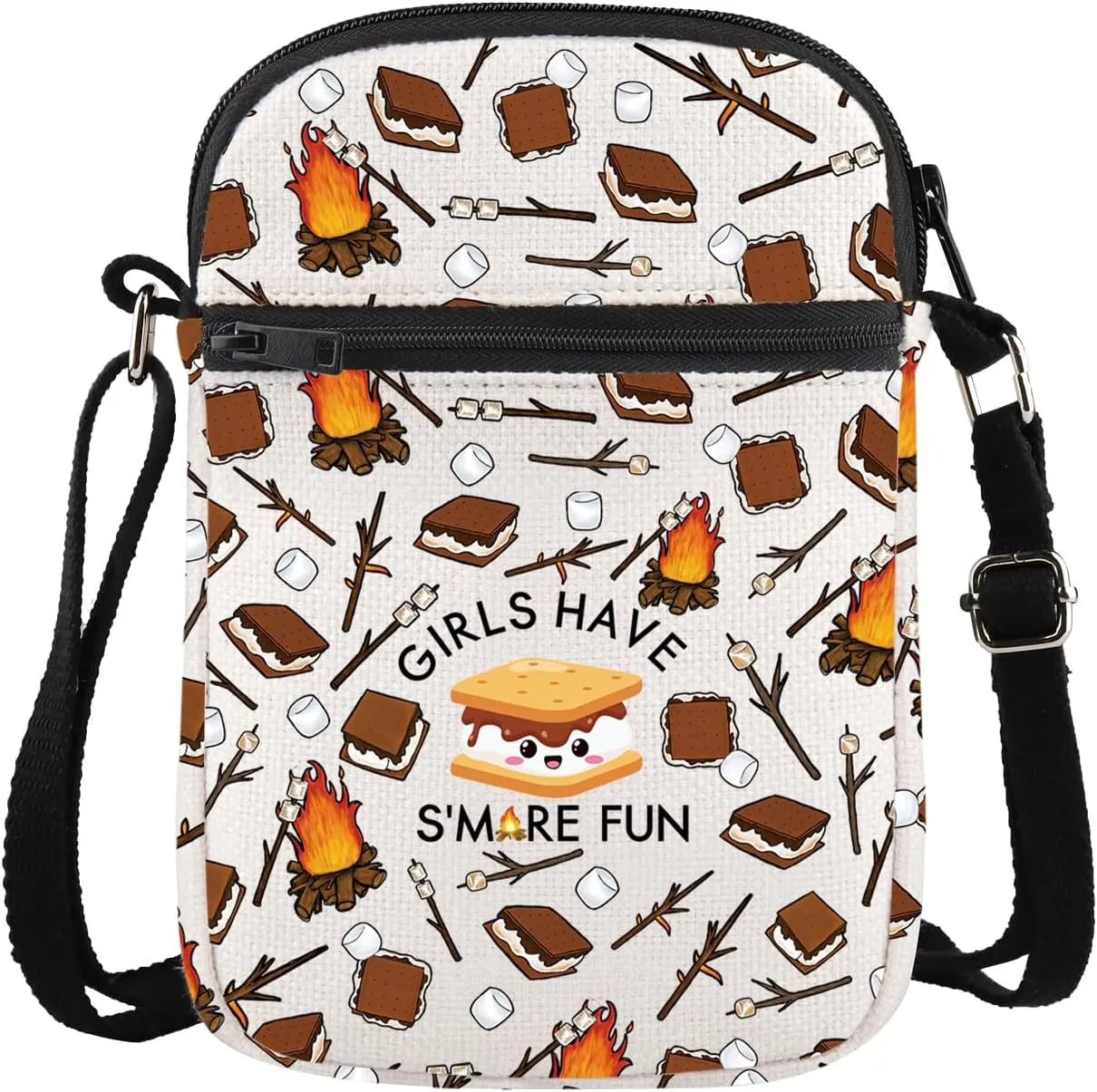 BDPWSS Camping Crossbody Bag Camping Lover Gift Scout Gift Girls Have S'more Fun Happy Camper Gift Outdoor Lover Gift