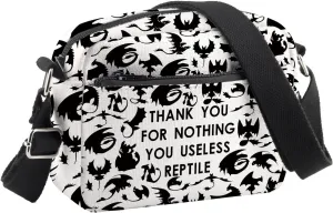 BDPWSS Dragon Anime Gift Dragon Lover Gift HTTYD Fans Gift Thank You For Nothing You Useless Reptile Dragon Crossbody Bag