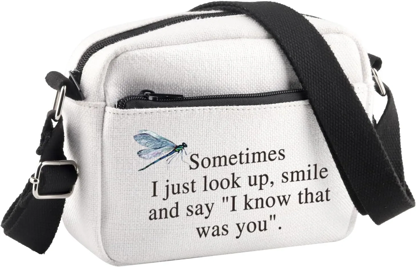 BDPWSS Dragonfly Crossbody Bag Dragonfly Memorial Gift Sometimes I Just Look Up Smile And Say I Know That Was You Sympathy