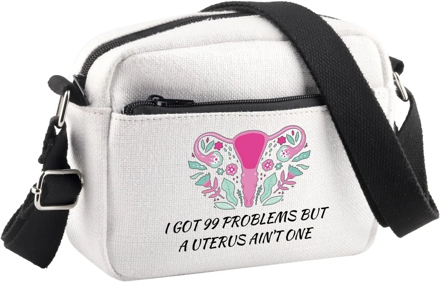 BDPWSS Hysterectomy Recovery Gift Women's Reproductive Rights Gift I Got 99 Problems But A Uterus Ain't One Crossbody Bag