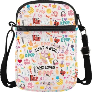 BDPWSS K-Pop Crossbody Bag K-Pop Singer Merchandise Just A Gi-rl Who Loves K-Pop Gift for K-Pop Music Fan K-Pop Team Gift