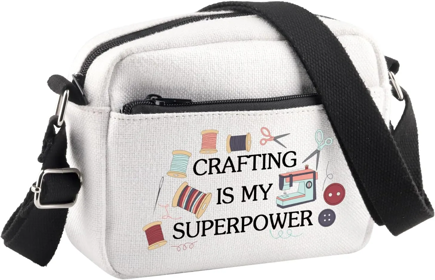 BDPWSS Sewing Gifts For Sewing Lover Gifts Crafting Is My Superpower Crossbody Bag For Crafting Lover Sewer Seamstress Gift