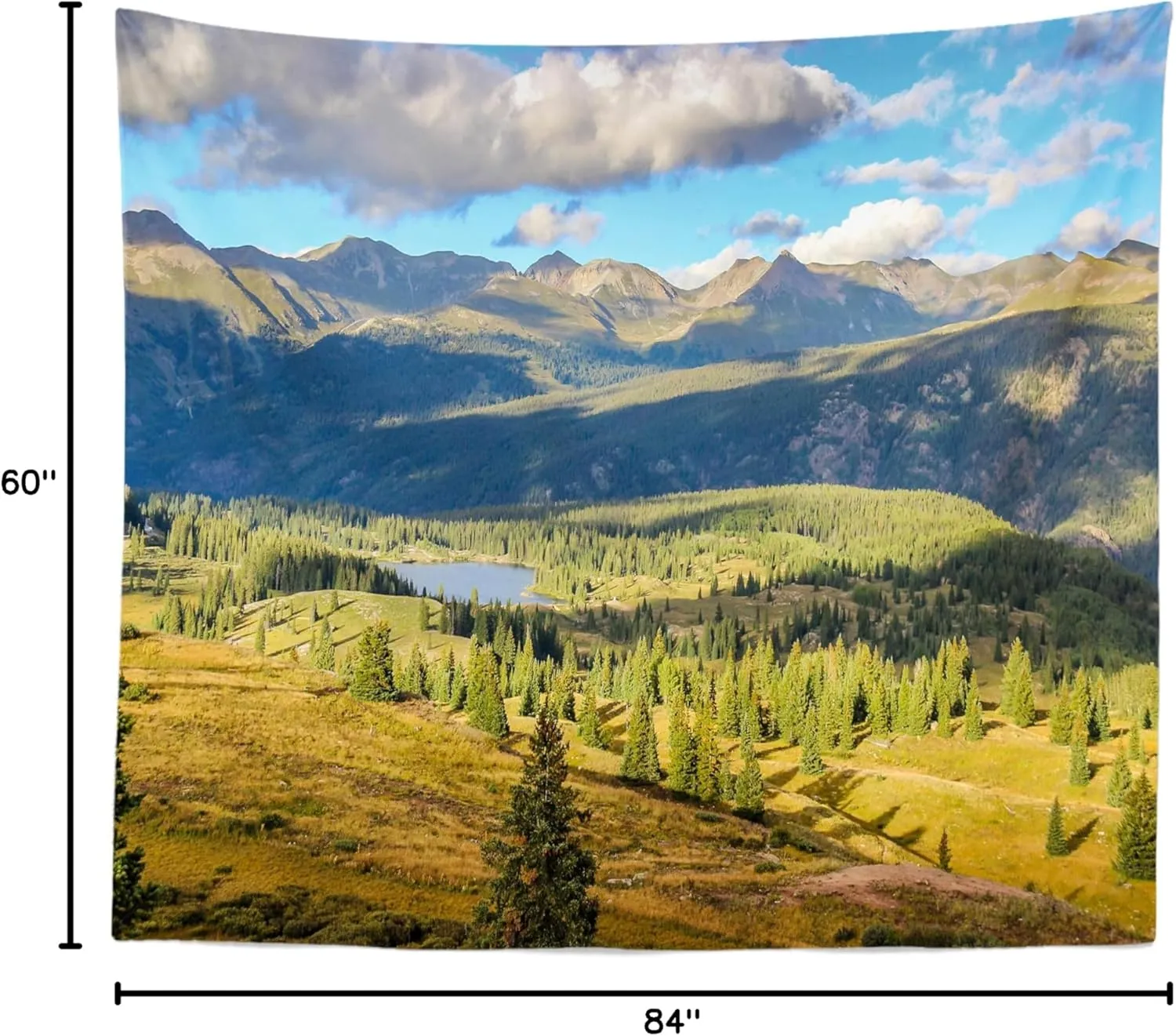 BELECO 7x5ft Soft Fabric Colorado Mountains Lake Backdrop Pine Trees Forest Landscape Outdoor Hiking Camping Backdrop Nature Wallpaper Background Photo Portraits Video Studio Photo Booth Props