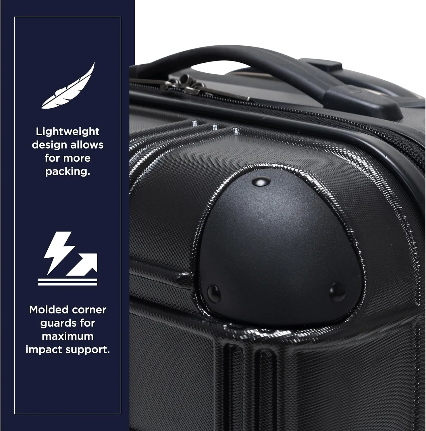 Ben Sherman Nottingham Lightweight Hardside 4-Wheel Spinner Travel Luggage, Charcoal, 24-Inch Checked