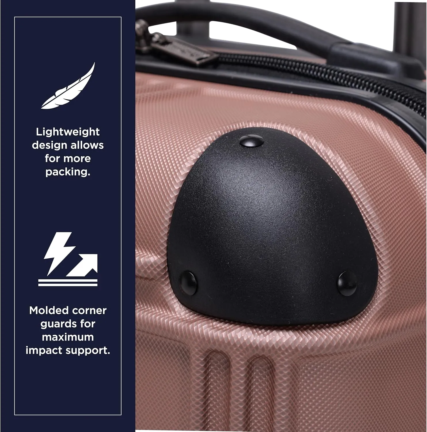 Ben Sherman Nottingham Lightweight Hardside 4-Wheel Spinner Travel Luggage, Rose Gold, 24-Inch Checked