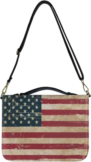 Bible Cover Case for Women, PU Bible Bag with Shoulder Strap Carrying Handle and Zippered Pocket