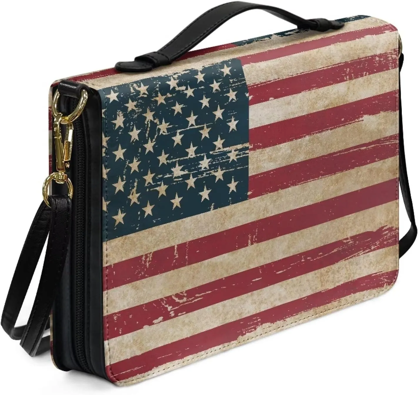 Bible Cover Case for Women, PU Bible Bag with Shoulder Strap Carrying Handle and Zippered Pocket