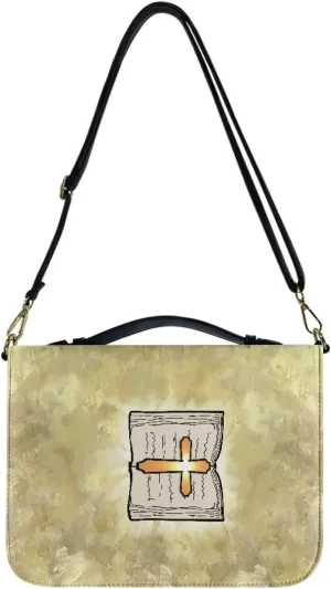 Bible Cover Case for Women, PU Bible Bag with Shoulder Strap Carrying Handle and Zippered Pocket