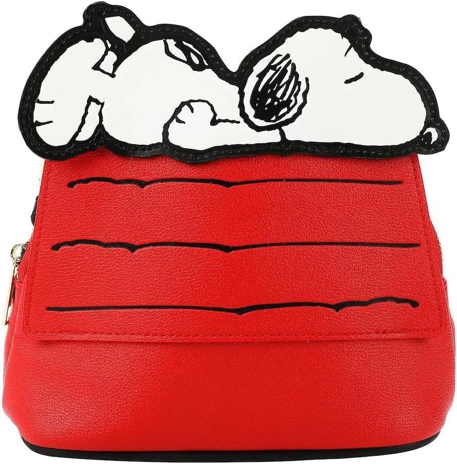 Bioworld Peanuts Snoopy House Red 7.75" Dome Crossbody Bag