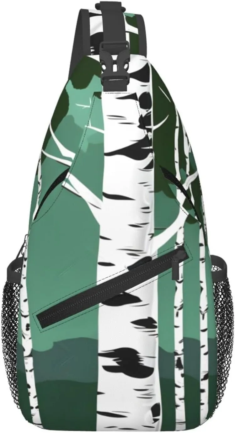 Birch Trees Print Stylish and Practical Crossbody Bag for All Your Travel and Daily Use