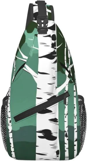 Birch Trees Print Stylish and Practical Crossbody Bag for All Your Travel and Daily Use
